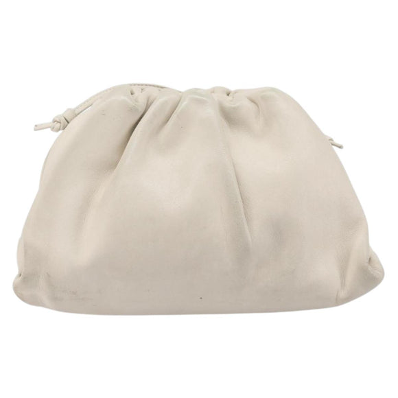 BOTTEGA VENETA Shoulder Bag Leather Ivory Gold Auth bs36951