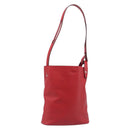 LOEWE Shoulder Bag Leather Red Silver Auth bs36952A-1