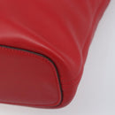 LOEWE Shoulder Bag Leather Red Silver Auth bs36952A-9