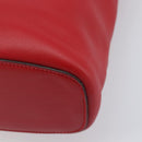 LOEWE Shoulder Bag Leather Red Silver Auth bs36952A-15