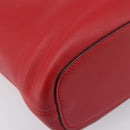 LOEWE Shoulder Bag Leather Red Silver Auth bs36952A-16