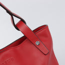 LOEWE Shoulder Bag Leather Red Silver Auth bs36952A-10