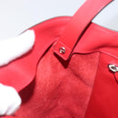 LOEWE Shoulder Bag Leather Red Silver Auth bs36952A-20