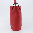 LOEWE Shoulder Bag Leather Red Silver Auth bs36952A-3