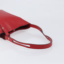 LOEWE Shoulder Bag Leather Red Silver Auth bs36952A-7