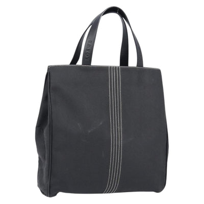 LOEWE Tote Bag Canvas PVC Black Silver Auth bs36953