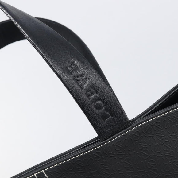 LOEWE Tote Bag Canvas PVC Black Silver Auth bs36953