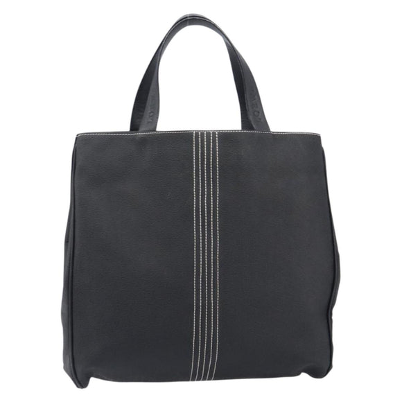 LOEWE Tote Bag Canvas PVC Black Silver Auth bs36953