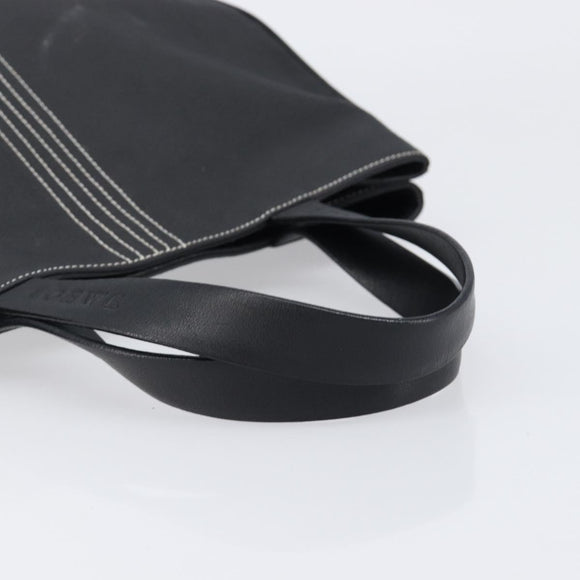 LOEWE Tote Bag Canvas PVC Black Silver Auth bs36953