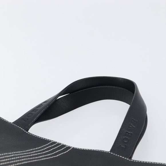 LOEWE Tote Bag Canvas PVC Black Silver Auth bs36953
