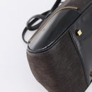 Christian Dior Trotter Canvas Hand Bag Black Gold Auth bs36954-13