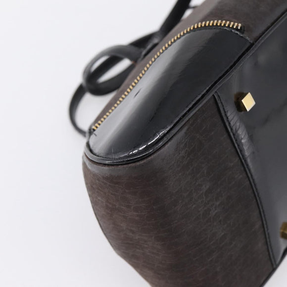 Christian Dior Trotter Canvas Hand Bag Black Gold Auth bs36954