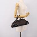 Christian Dior Trotter Canvas Hand Bag Black Gold Auth bs36954-24