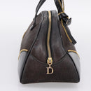 Christian Dior Trotter Canvas Hand Bag Black Gold Auth bs36954-4
