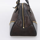 Christian Dior Trotter Canvas Hand Bag Black Gold Auth bs36954-5