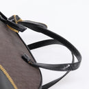 Christian Dior Trotter Canvas Hand Bag Black Gold Auth bs36954-8