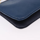 Miu Miu Chain Shoulder Bag Leather Blue Gold Auth bs36957A-10