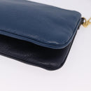 Miu Miu Chain Shoulder Bag Leather Blue Gold Auth bs36957A-11