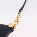 Miu Miu Chain Shoulder Bag Leather Blue Gold Auth bs36957A-14