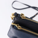 Miu Miu Chain Shoulder Bag Leather Blue Gold Auth bs36957A-16