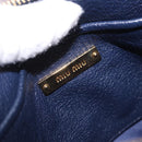 Miu Miu Chain Shoulder Bag Leather Blue Gold Auth bs36957A-17