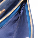 Miu Miu Chain Shoulder Bag Leather Blue Gold Auth bs36957A-23