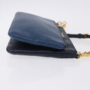 Miu Miu Chain Shoulder Bag Leather Blue Gold Auth bs36957A-4