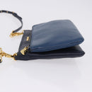 Miu Miu Chain Shoulder Bag Leather Blue Gold Auth bs36957A-5