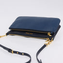 Miu Miu Chain Shoulder Bag Leather Blue Gold Auth bs36957A-6