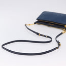 Miu Miu Chain Shoulder Bag Leather Blue Gold Auth bs36957A-7