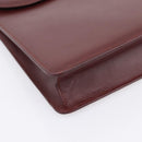 CARTIER Must Line Business Bag Leather Bordeaux Gold Auth bs36958-14
