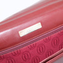 CARTIER Must Line Business Bag Leather Bordeaux Gold Auth bs36958-10
