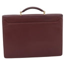 CARTIER Must Line Business Bag Leather Bordeaux Gold Auth bs36958-2