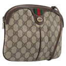 GUCCI GG Supreme Web Sherry Line Bag PVC Beige Gold 904 02 047 Auth bs36959-1