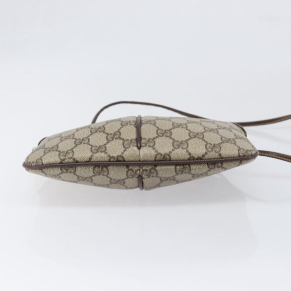 GUCCI GG Supreme Web Sherry Line Bag PVC Beige Gold 904 02 047 Auth bs36959