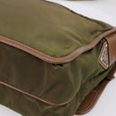 PRADA Shoulder Bag Nylon Khaki Silver Auth bs36961-12