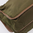PRADA Shoulder Bag Nylon Khaki Silver Auth bs36961-13