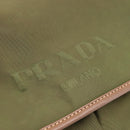 PRADA Shoulder Bag Nylon Khaki Silver Auth bs36961-15