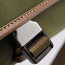 PRADA Shoulder Bag Nylon Khaki Silver Auth bs36961-16