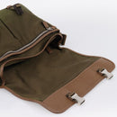 PRADA Shoulder Bag Nylon Khaki Silver Auth bs36961-17