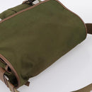 PRADA Shoulder Bag Nylon Khaki Silver Auth bs36961-6