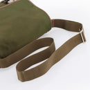 PRADA Shoulder Bag Nylon Khaki Silver Auth bs36961-7