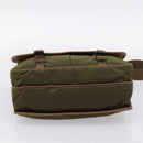 PRADA Shoulder Bag Nylon Khaki Silver Auth bs36961-9