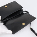 SAINT LAURENT Shoulder Bag Leather Black Gold Auth bs36963-10
