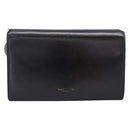 SAINT LAURENT Shoulder Bag Leather Black Gold Auth bs36963-13