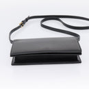 SAINT LAURENT Shoulder Bag Leather Black Gold Auth bs36963-5