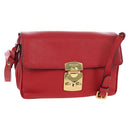 Miu Miu Shoulder Bag Leather Red Gold Auth bs36964V-1