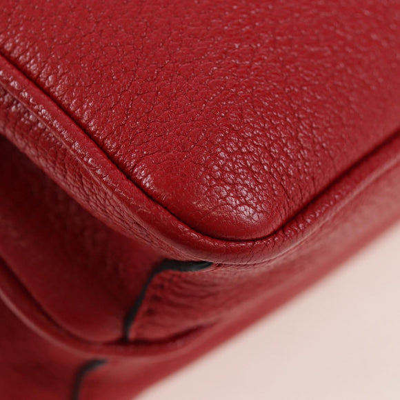 Miu Miu Shoulder Bag Leather Red Gold Auth bs36964V