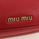 Miu Miu Shoulder Bag Leather Red Gold Auth bs36964V-19