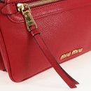 Miu Miu Shoulder Bag Leather Red Gold Auth bs36964V-20